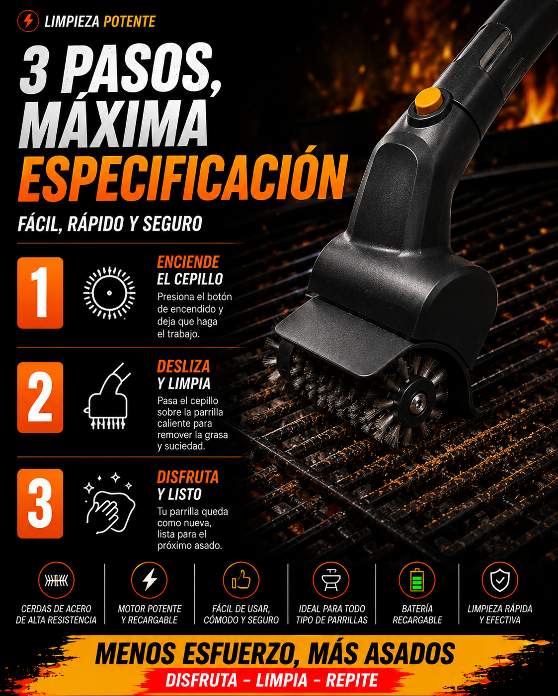 SmartGrill Pro™ Limpiador de Parrillas